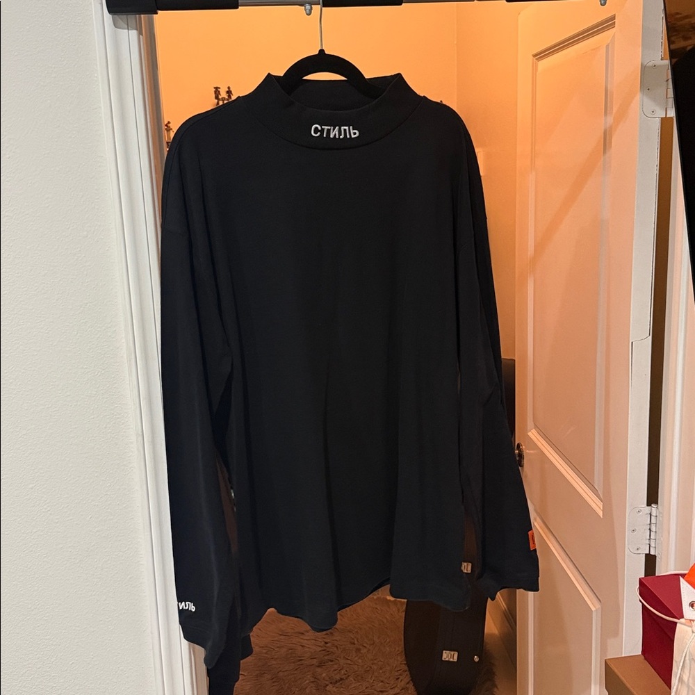Heron Preston “Style” Black Long Sleeve Turtle Neck